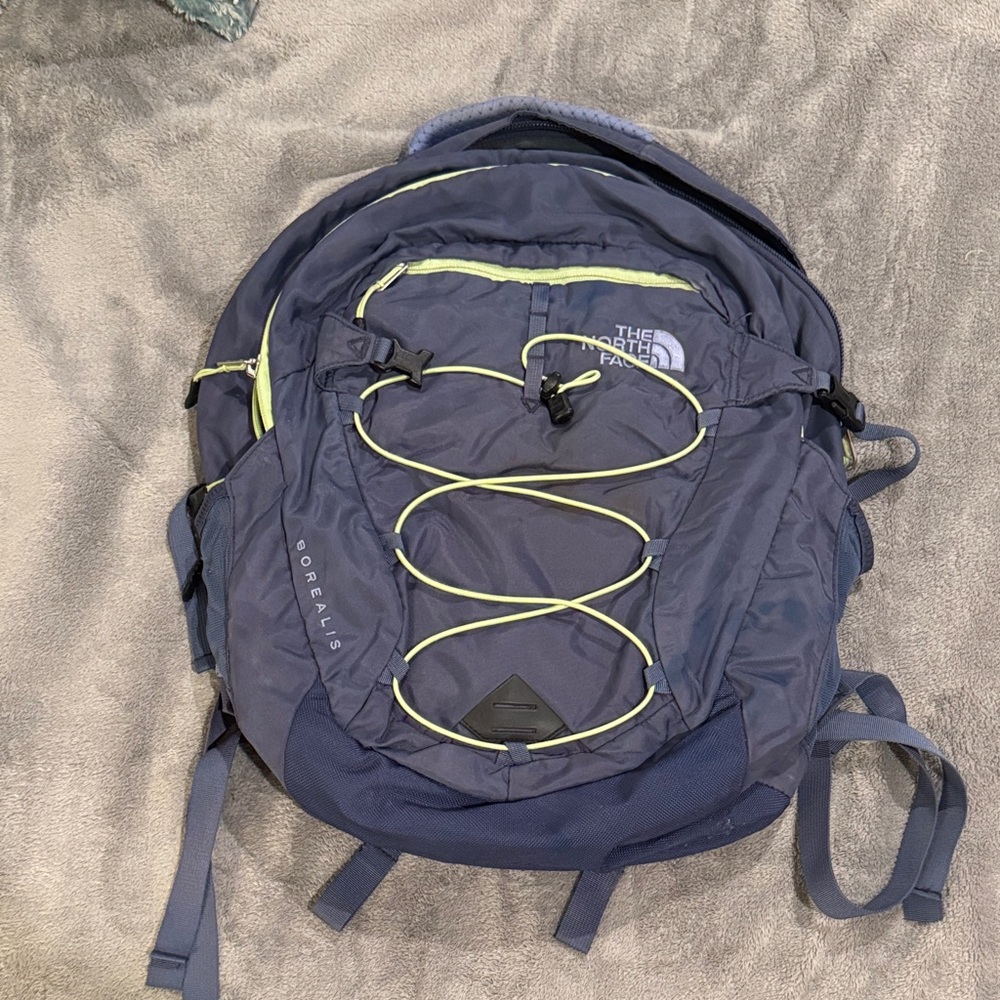 The North Face Borealis Backpack - Navy and Lime